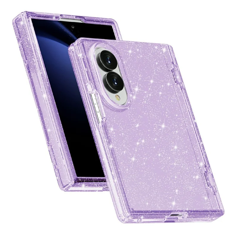 Capa Eifson Para Samsung Galaxy Z Fold8, Brilhante Com Glitter, Tpu Pc - Compatível - Roxo