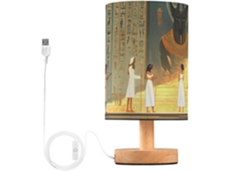 Abajur De Cabeceira Inspirado No Antigo Egito, Com Porta Usb, Sem Necessidade De Lâmpada, Luz Led Quente Para Quarto