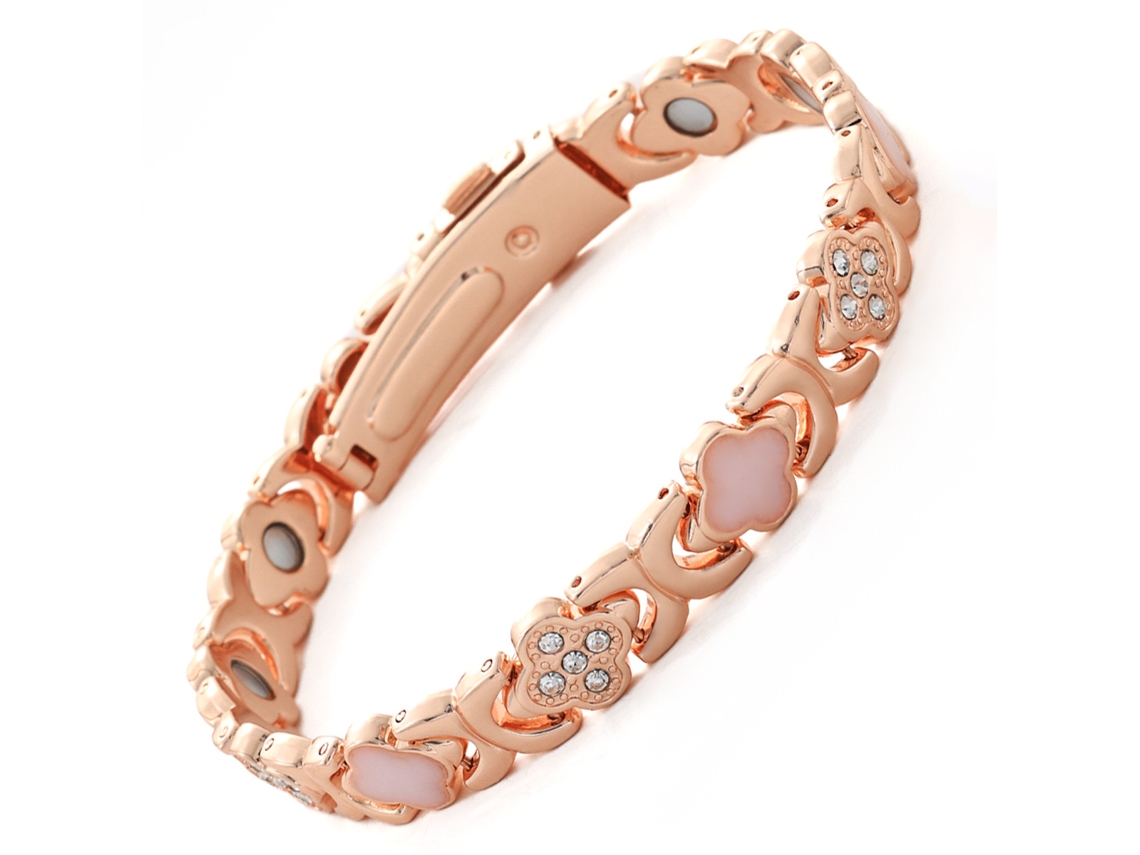 Pulseira De Cobre, Bracelete De Terapia Magnética Trevo Da Sorte (branco) Spqment