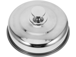 Cúpula de Cozimento Redonda em Aço Inoxidável com Alça de Metal. Fácil de Limpar. Superfície Uniforme para Uso em CHABERLU