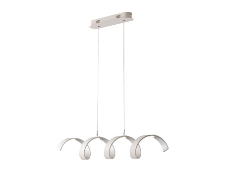 Suspensão Helix Branco e Prata em Alumínio 20W 4000Kluz Natural 120X80X13,5cm