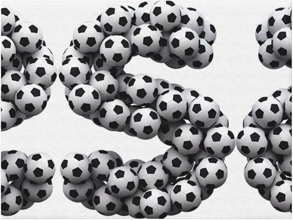 Colcha de Flanela com Estampa Futebol Cobertor Macio Quente e Confortável para Sofá Quarto 127 X 101 Cm, Mac