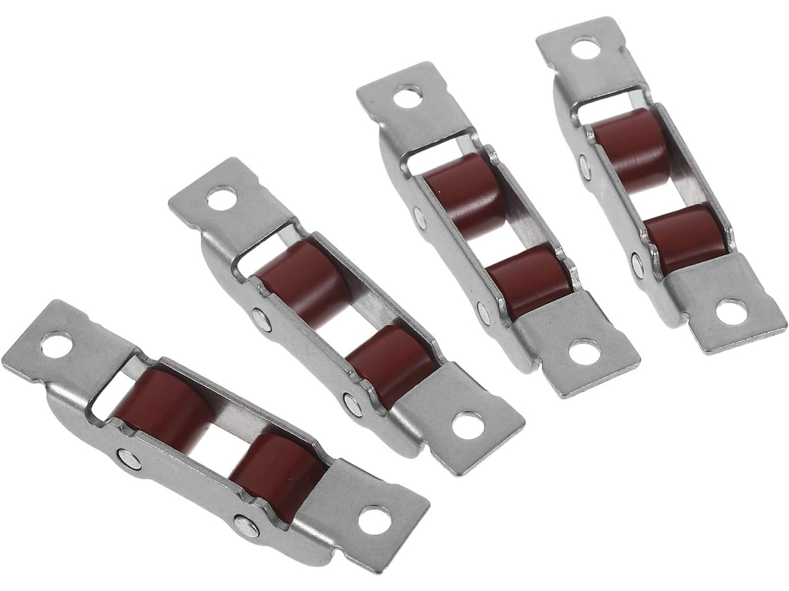 Conjunto De 4 Rodízios Para Portas Com Duplos Planos 10mm Largura Em A
