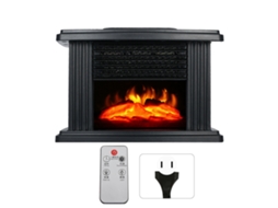 Aquecedor de Lareira Elétrica Mini com Chamas Simuladas Portátil Controle Remoto 110v Us Plug