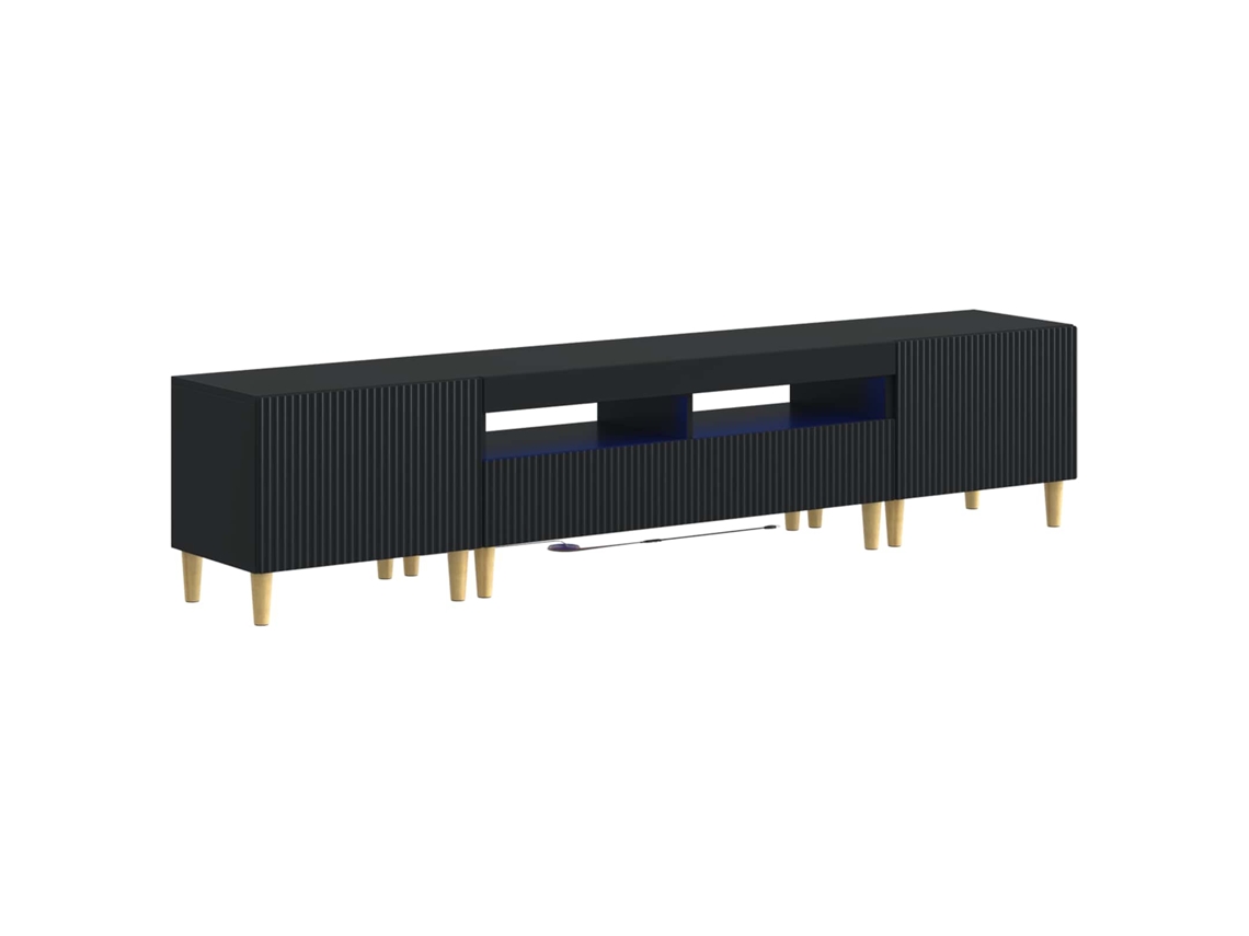Vidaxl Armário De Tv Led De 5 Peças Arnhem Preto Derivados De Madeira