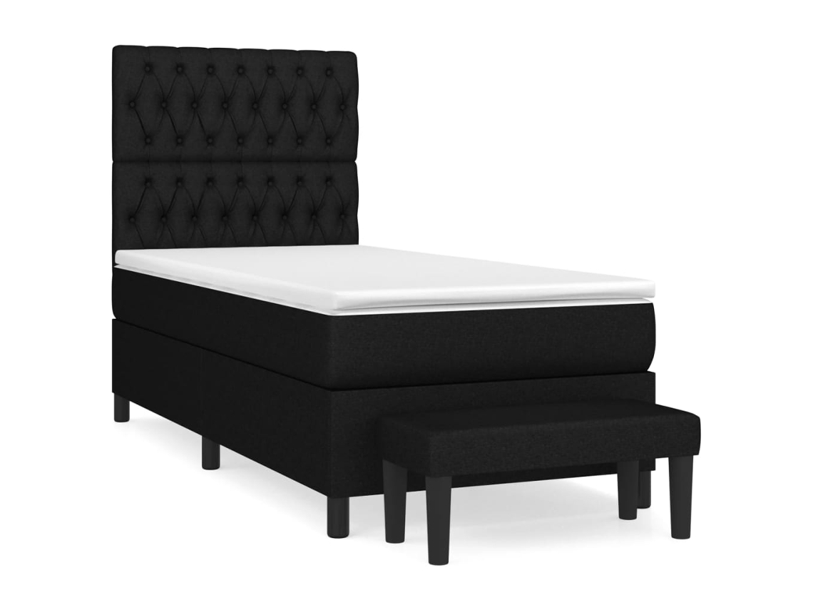 Box Spring Bed, Box Spring Beds Vidaxl Preto Tecido (90 X 200 Cm)