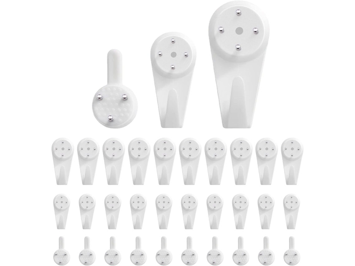 Ganchos De Parede 30 Peças, Para Molduras, Kit Pendurar Quadros, Pregos Na Parede -aquaforge