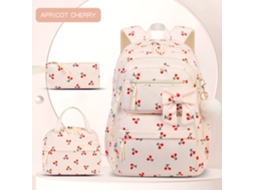 Mochila Escolar Branca, Conjunto Com Estojo, Grande Capacidade, Adequada Para Uso Escolar E Viagens