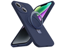 Suporte Casa Marinho Para Iphone 14 Plus Silicone Magnética Azul