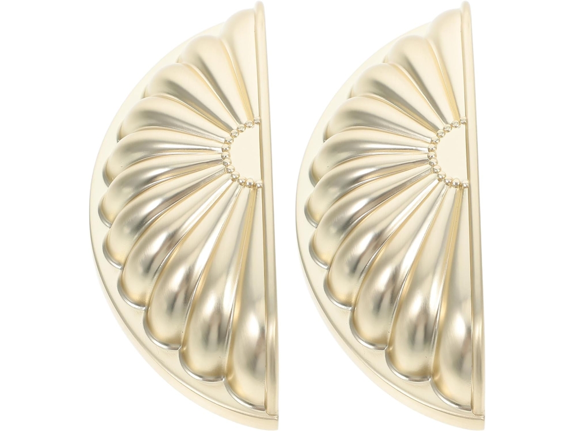 Puxadores De Concha Em Latão Dourado Para Armários E Cômodas, Conjunto De 2 Peças Design Exclusivo E Acabamento Durável
