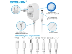 Adaptador De Alimentação Universal Para Tomada Ue, Adaptador De Comutação Ac Dc 5v 2a 12v1a Para Fonte De Alimentação De Câmera Cctv / Tela Led Transp