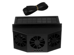 Ventilador de exaustão solar para carro com design triplo e três turbinas.