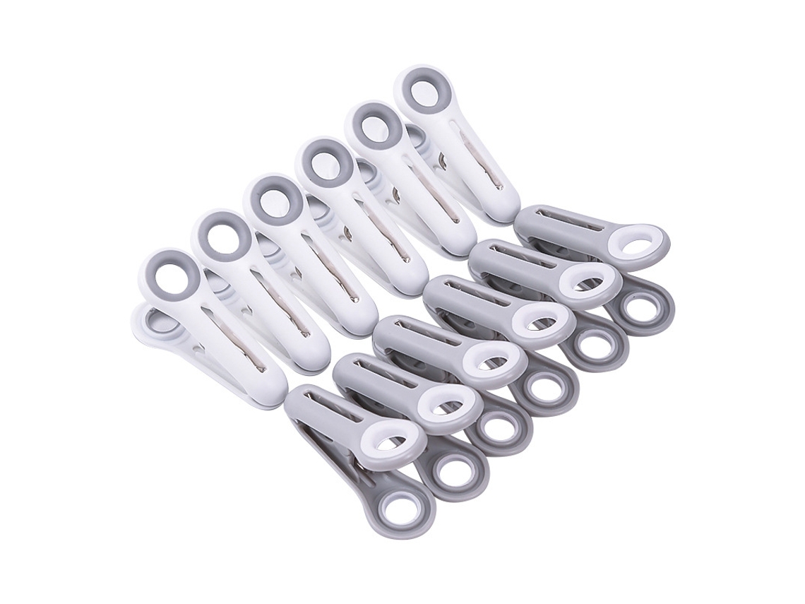 Pacote com 12 Prendedores de Roupa Plástico Resistente Clipes BRILVIBERA