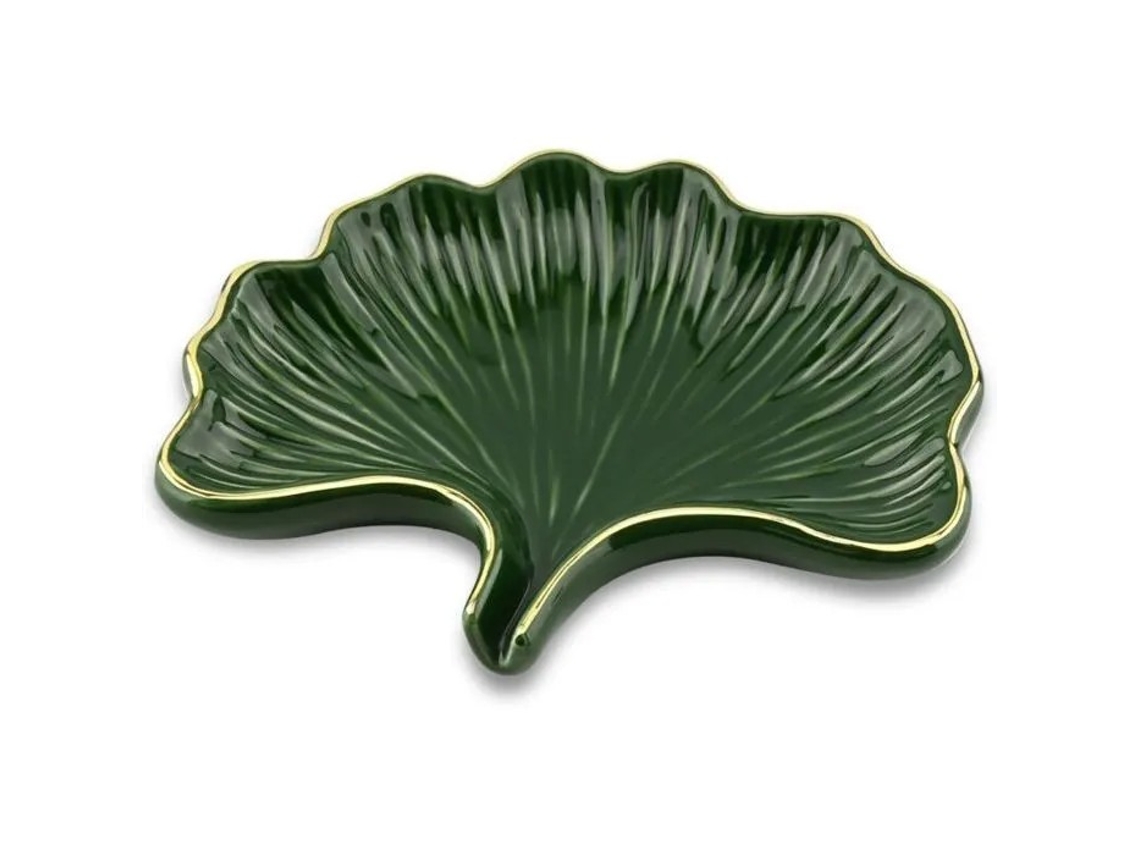 Saboneteira De Cerâmica, Suporte Sabonete Em Forma Folha Ginkgo Para Chuveiro Pia Cozinha, Verde