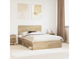 Vidaxl Estrutura Da Cama Com Cabeceira Sonoma 140 X 190 Cm