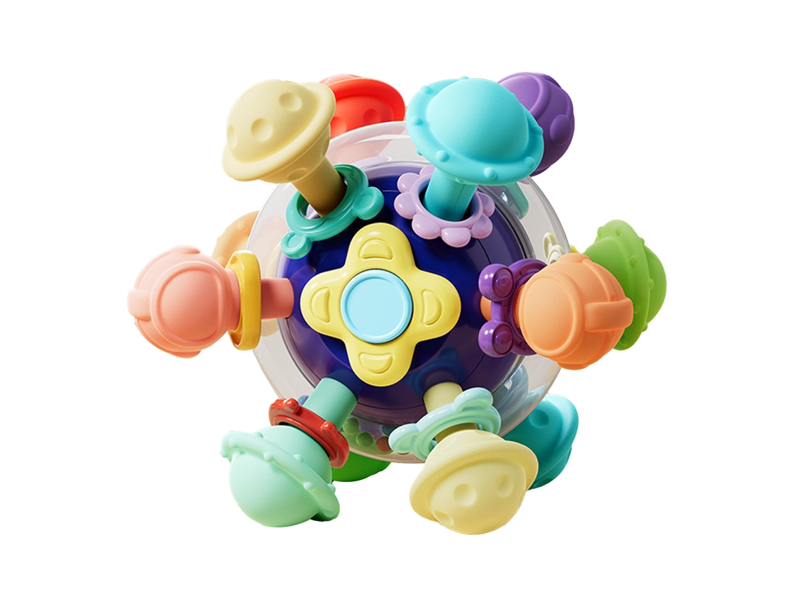 Bola Mordedor Sensorial Para Bebê 3-6 Meses Brinquedo De Rattles Treinamento De Preensão Educação Precoce Azul