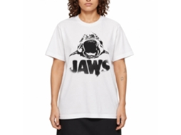 Rockinstone Jaws Movie Black Logo White Adult T-shirt Size:xxxl