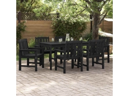 Vidaxl Cadeira De Jardim 6 Unid. Preto Polietileno