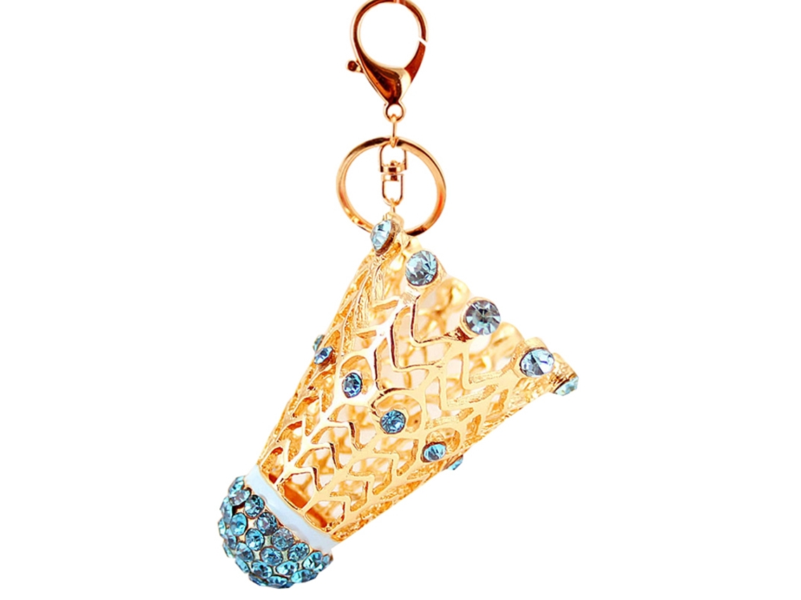 Chaveiro Decorativo De Badminton Com Strass E Bolsa