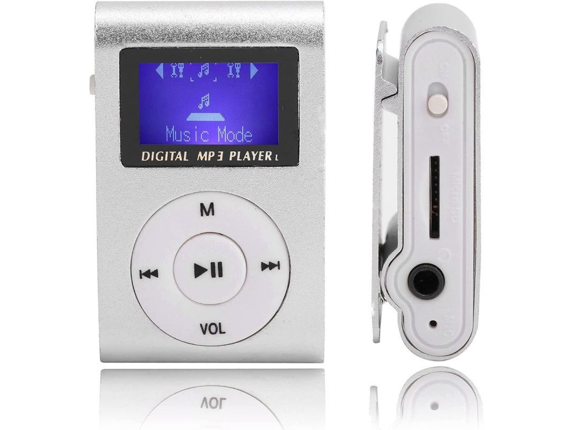2026 reprodutor de Música Mp3 Portátil Mini com Tela Lcd e Clip Esportivo Suporta Cartão de Memória Prata