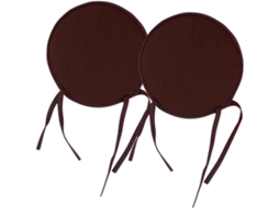Conjunto De 2 Almofadas Redondas Acolchoadas Para Cadeiras Collbath Com Amarras, Respiráveis E Duráveis, Com Design
