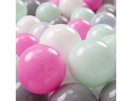 KIDDYMOON 200 7Cm Bolas para Crianças Bolas de Jogo para Banho de Bola Bolas de Plástico para Bebés Transparente/Cinzento/Branco/Rosa/Menta