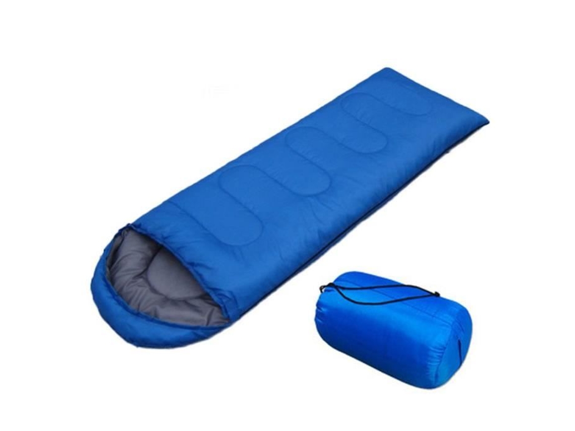 Saco De Dormir De Acampamento Ao Ar Livre Adulto Portátil Ultra Leve À Prova D Água Caminhadas Com Chapéu - Azul OUTAD
