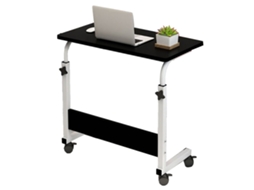 Mesa de Cabeceira Elevável 60x40cm Apoio para Notebook Móvel Preto