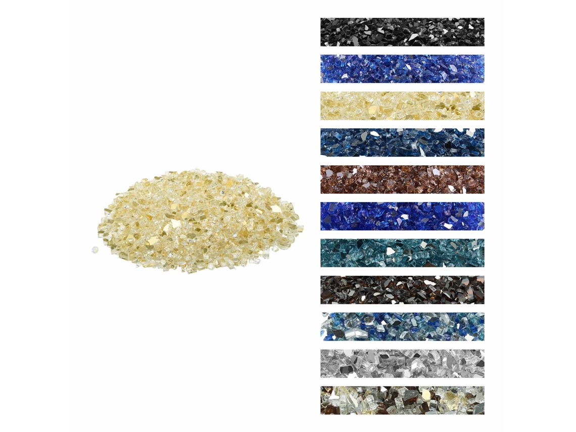 Pedras De Vidro Trituradas Refletoras Para Lareira 4,5 Kg 12,7 Mm Dourado Vevor