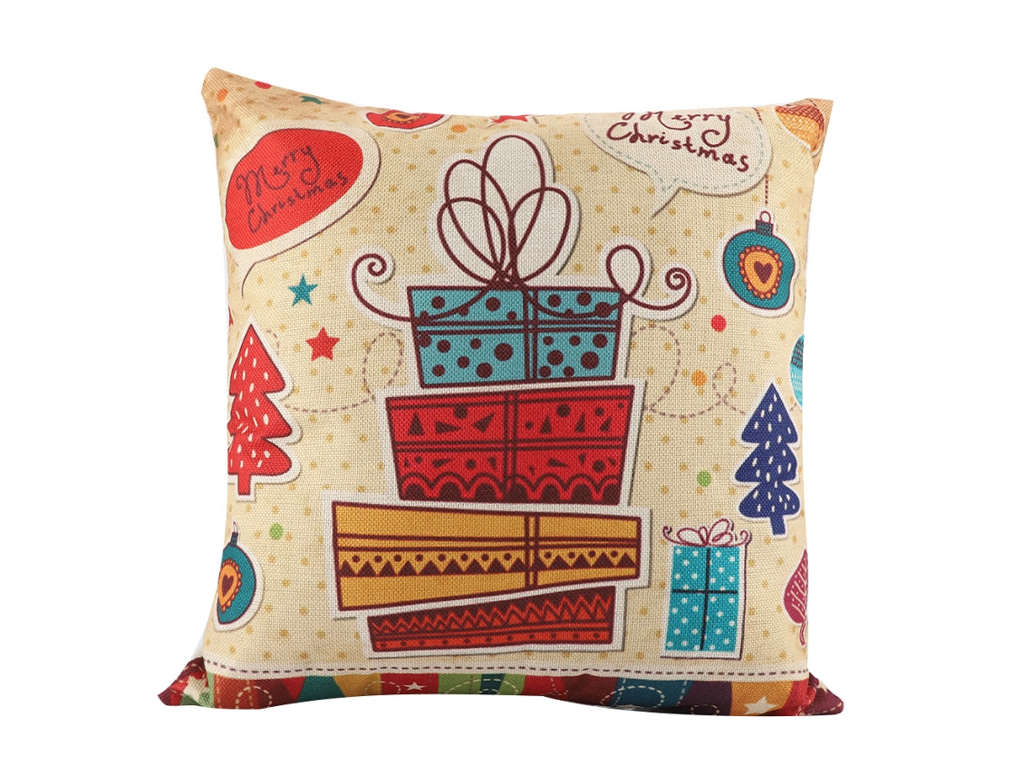 Funda De Almofada De Natal Linen Para Sofá Decorativo Festivo 14