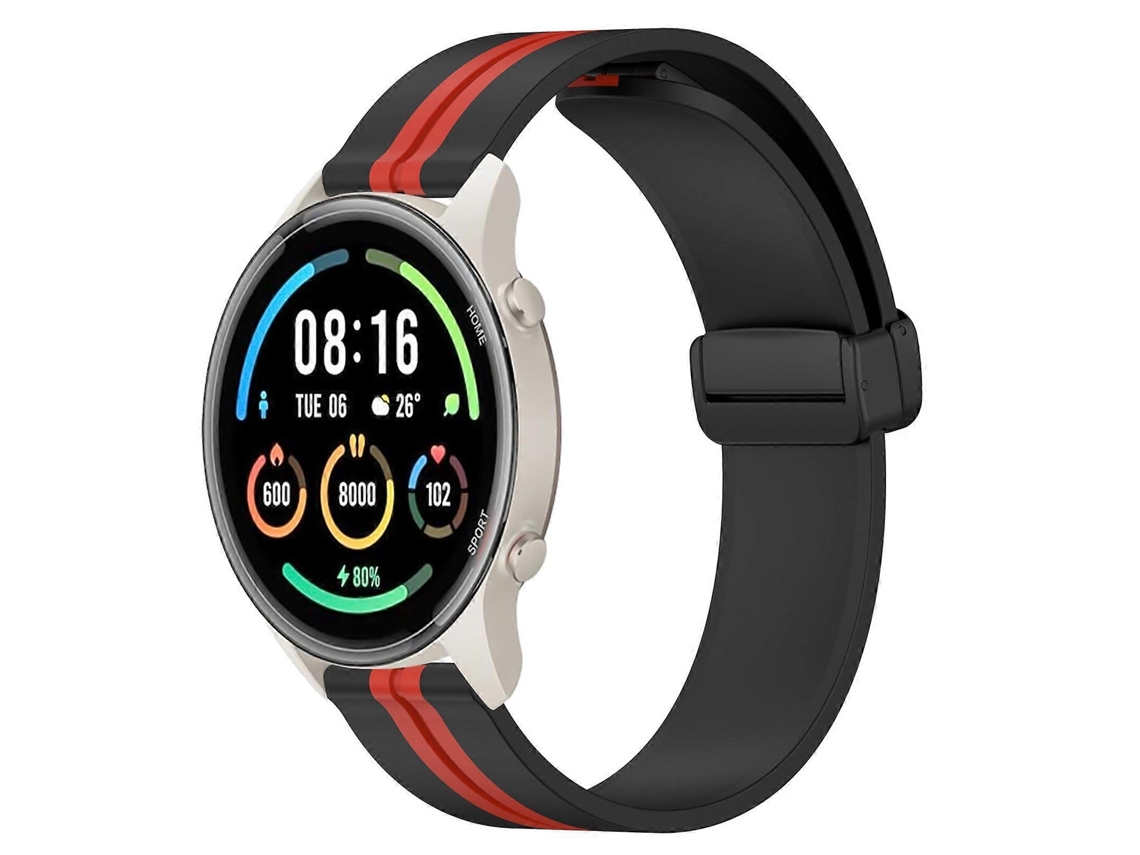 Pulseira De Silicone Dobrável Com Fecho Magnético Para Xiaomi Mi Watch Sport 22mm