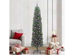 Vidaxl Árvore De Natal Artificial Verde 210 Cm Pvc E Aço E Plástico