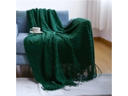 Manta de Tricô para Sofá e Cama Macia Decoração Casa com Pompom Leve Respirável, Macio, Quente, Ideal para Qua