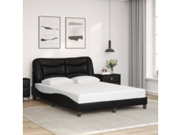 Estrutura de Cama 120x200 cm sem Colchão em Couro Artificial Preto MAISON EXCLUSIVE