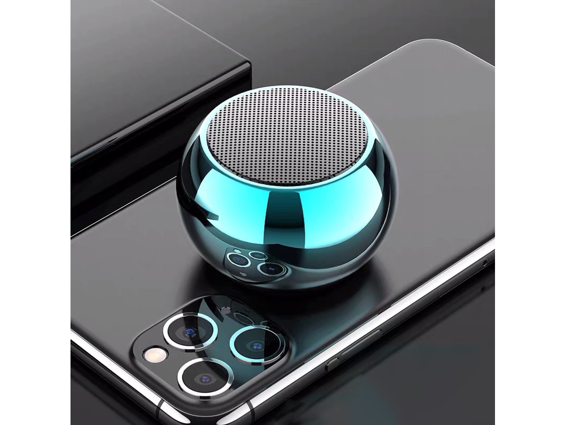 Caixa Mali de som Bluetooth portátil, subwoofer, metal, multifuncional, para exterior, viagem, casa, azul claro | S/MARCA