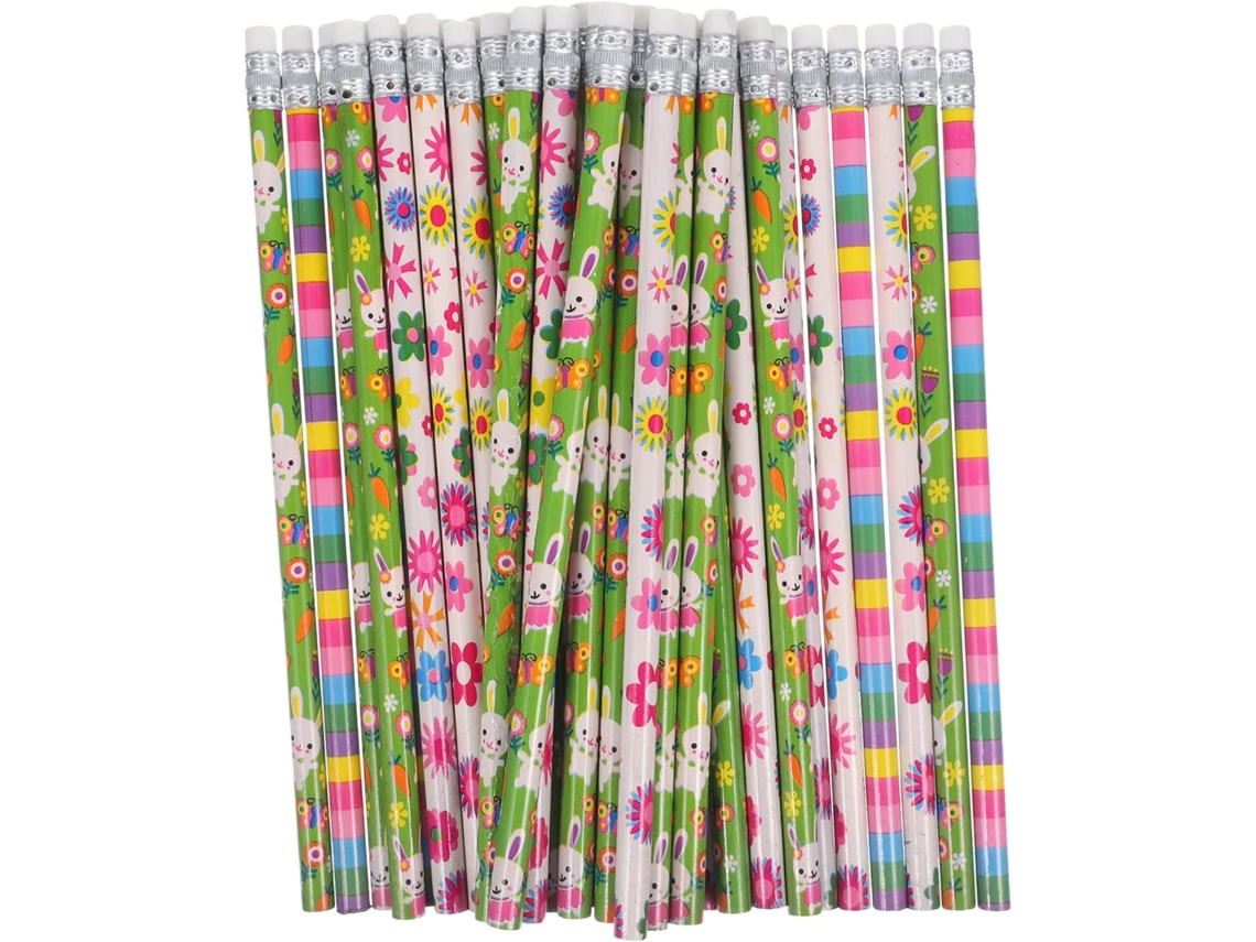 Conjunto de 40 lápis de escrita com tema de Páscoa para meninos e meninas