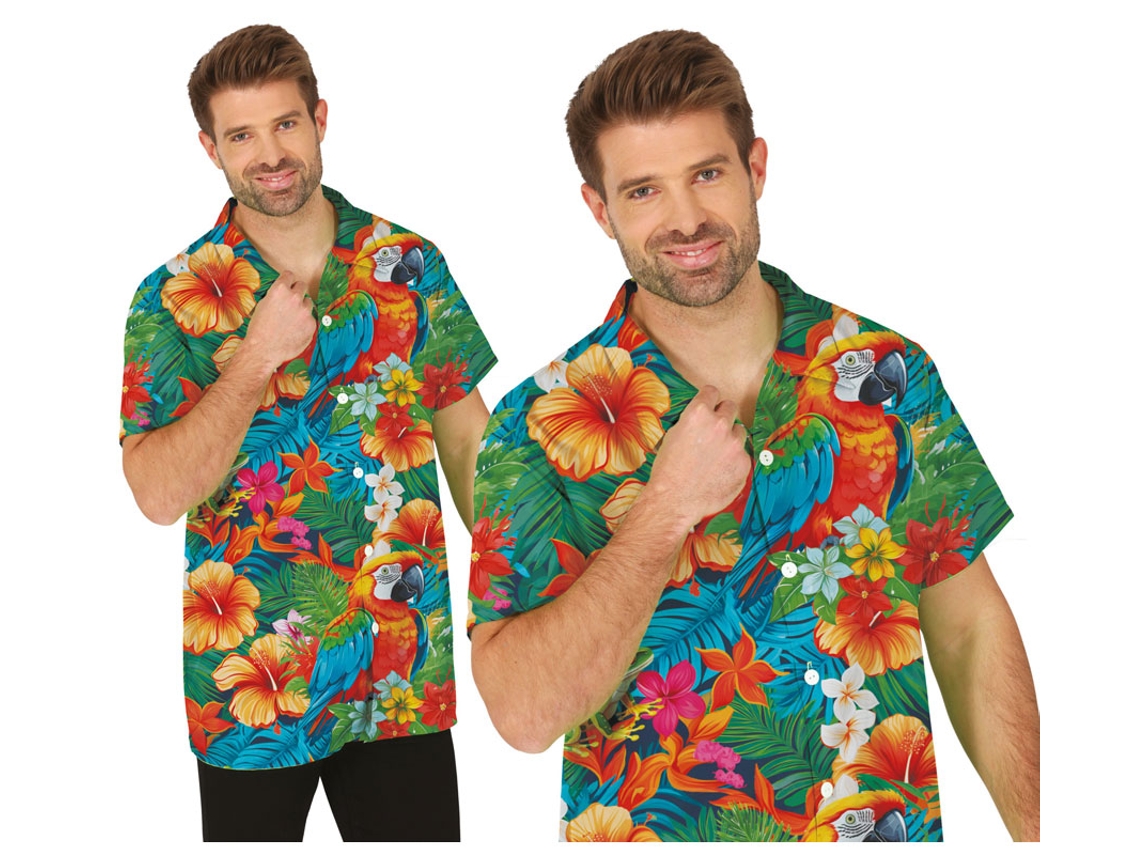 Camisa adulta com flores multicoloridas