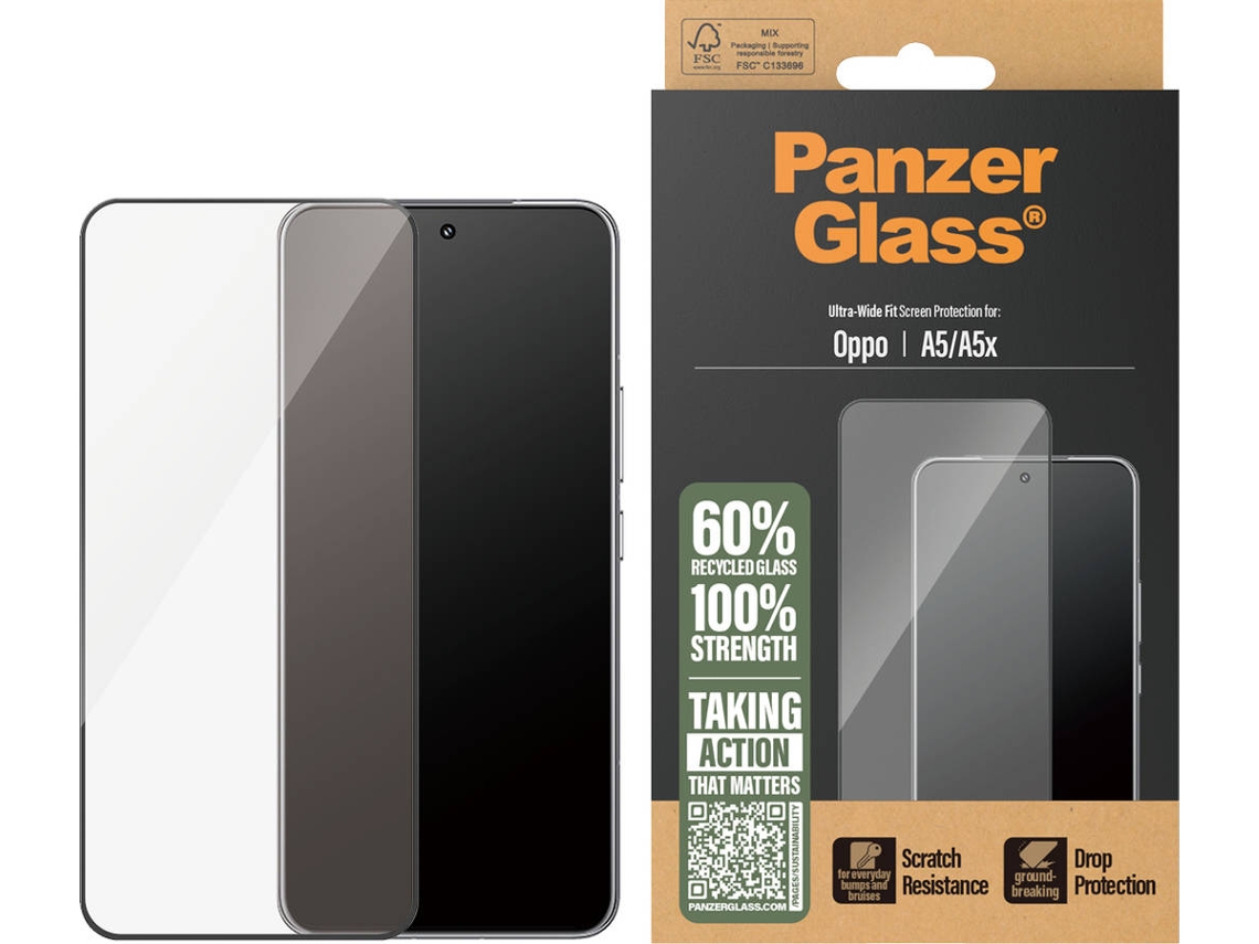 Protetor de Ecrã PANZERGLASS Oppo A5 - A5x - Ultra-Wide Fit
