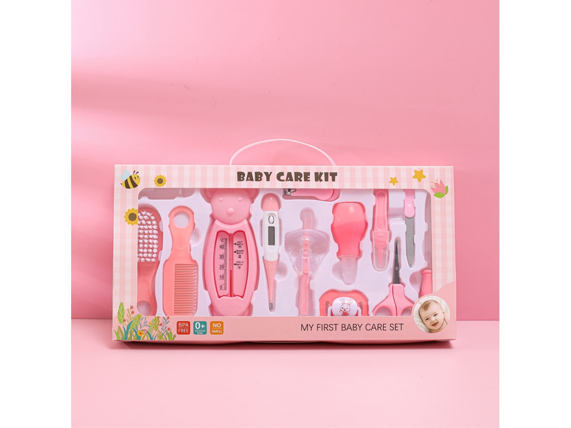 Conjunto de Cuidados com o Bebê 13pcs AOZORZ (rosa 36*18.5*4cm)