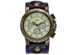 Reloj De Pulsera De Moda Retro Punk Para Hombre Y Mujer Con Correa De Pu Azul