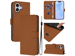 Capa De Couro Sintético Para Iphone 17 - Toque Suave - Cor Sólida - Com Cordão
