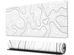 Mousepad Gamer Grande Com Bordas Costuradas, Mousepad Xl Estendido Com Base Antiderrapante, Ideal Para Teclado E Mouse, 80 X 30 Cm, Branco Brilvibera