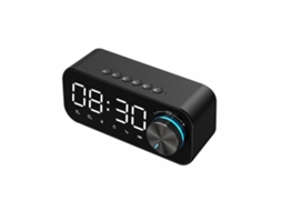 Despertador Bluetooth com alto-falante para iPhone e Android, luz noturna e visor LED Brilvibera (preto)