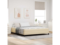 Vidaxl Cama Box Creme 180 X 200 Cm Tecido