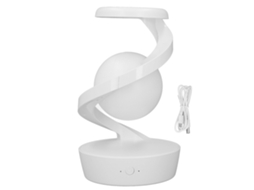 Rebe-lâmpada De Mesa Led Moderna Espiral Com Bola De Levitação Visual 3d Para Quarto, Sala, Escritório Branca