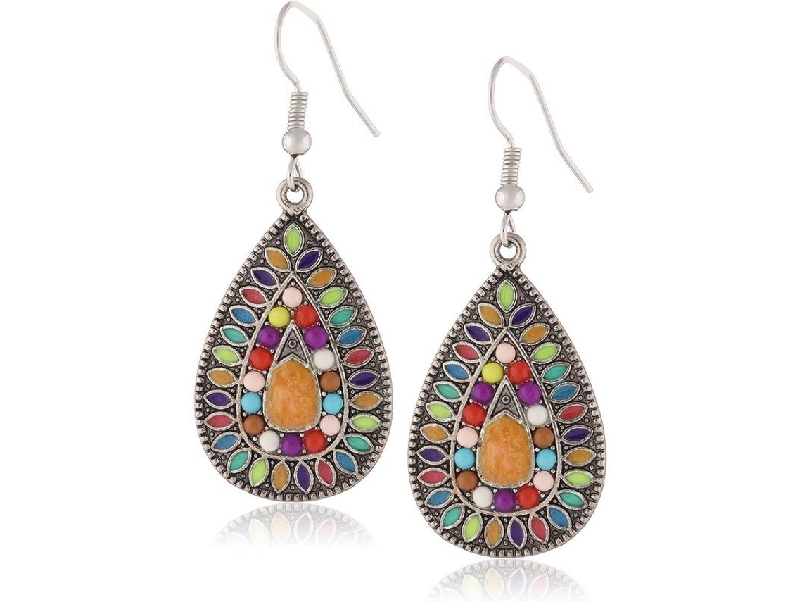 2026 aretes Colgantes Étnicos Bohemios de Contas Coloridas com Gancho de Prata S925