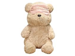 Urso de Pelúcia com Máscara de Dormir, Adorável Bichinho de Rosa para Crianças AQUAFORGE