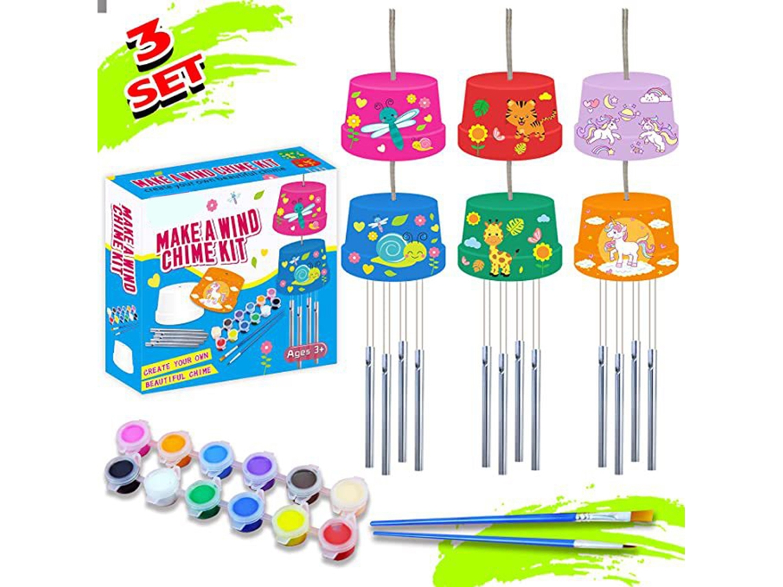 Primerox kit de Sino de Vento Diy para Crianças Artesanato Musical Decorativo Presente para Crianças