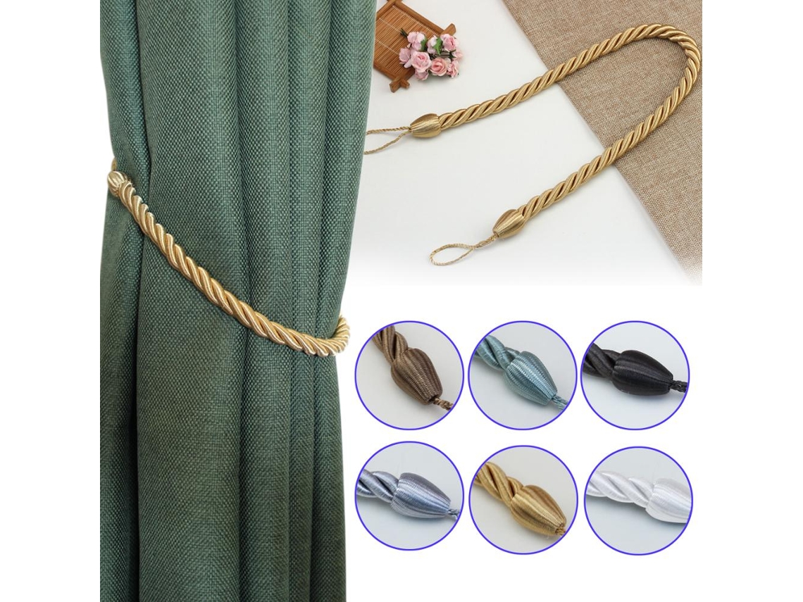 Bel Avenir 1 Peça Presilha De Cortina Simplicity Feita À Mão Com Fivela De Corda Dourada Para Decoração De Casa, Acessórios Para Cortinas Aquaforge
