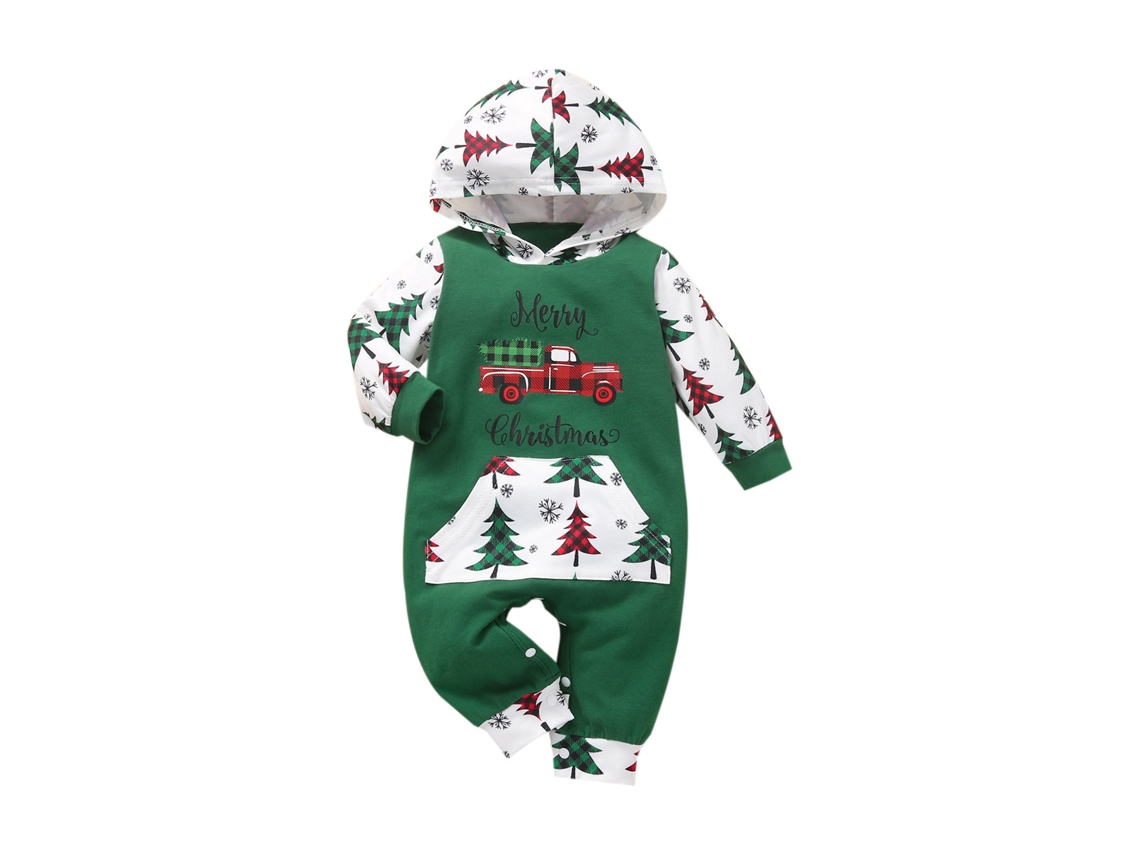 Roupas de Natal para Bebê Macacão de Manga Comprida para Bebê Engatinhar 100Cm